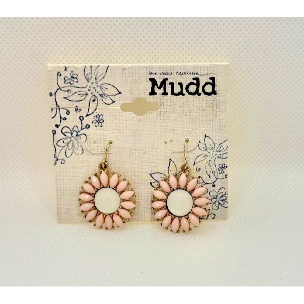 Summery Pink Flower Earrings by Mudd